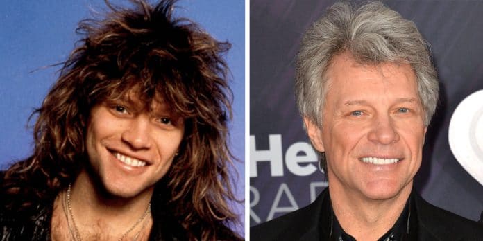 Jon Bon Jovi en 1986 (izquierda) y en 2019 (derecha)