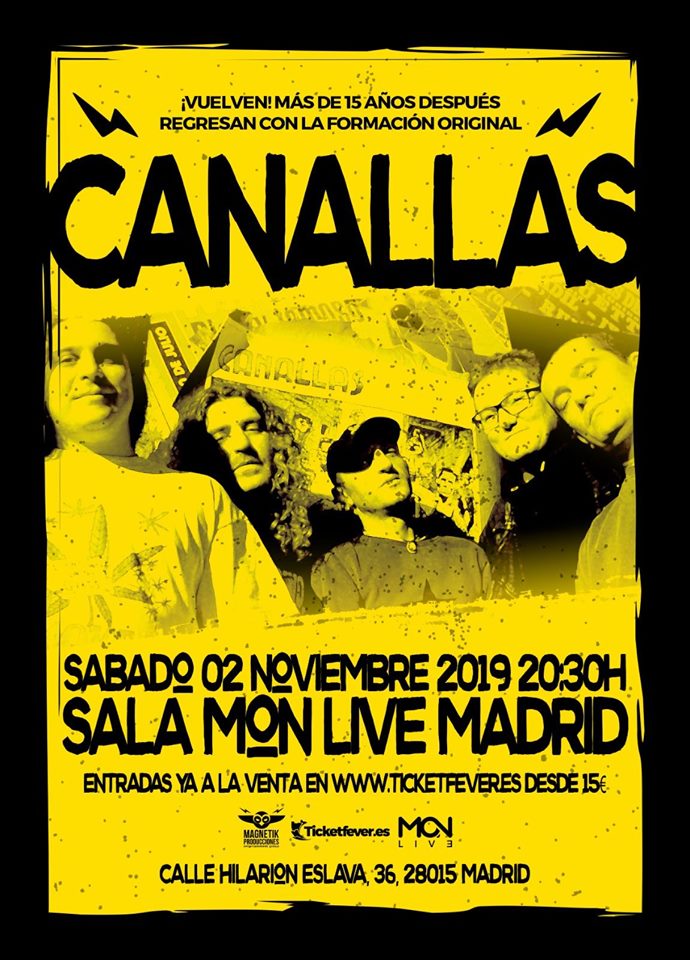 CANALLAS regresa a Madrid después de 15 años: entradas y más información