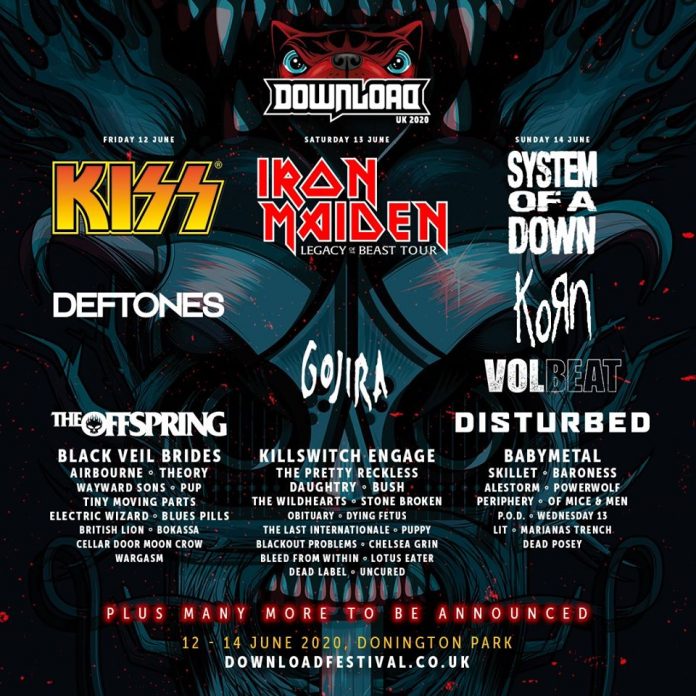 Donwload UK 2020 (segundo avance de cartel) VOLBEAT, KILLSWITCH ENGAGE, BABYMETAL y 34 grupos más se suman al DOWNLOAD FESTIVAL 2020