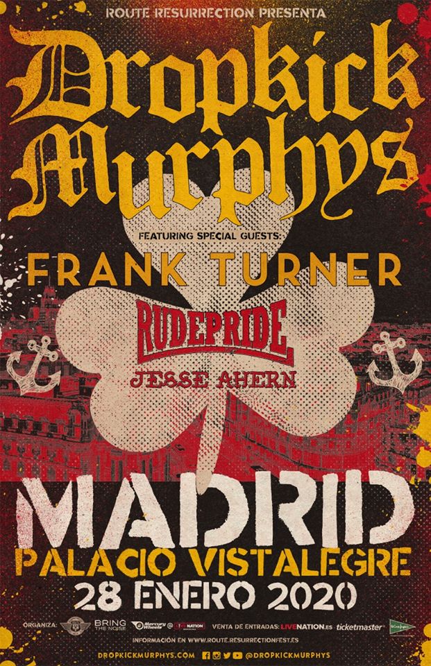 DROPKICK MURPHYS actuará en MADRID en enero de 2020: entradas y más información
