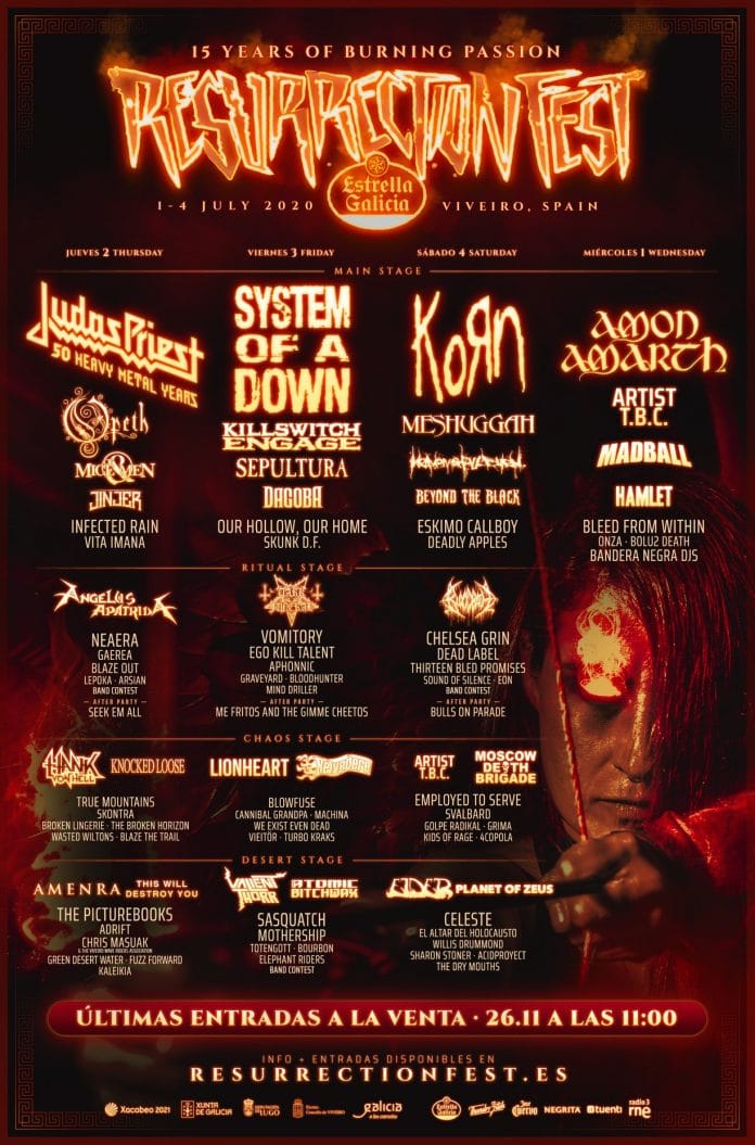 AMON AMARTH encabezará la fiesta de presentación del RESURRECTION FEST 2020: Nuevas confirmaciones y cartel por días